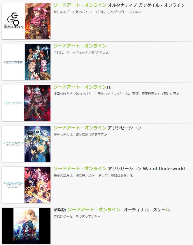 Saoのアニメの話数は何話まである 映画を含めた見る順番まとめ 情報チャンネル