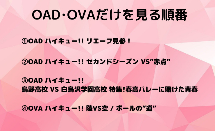 OAD･OVAを見る順番・タイミング